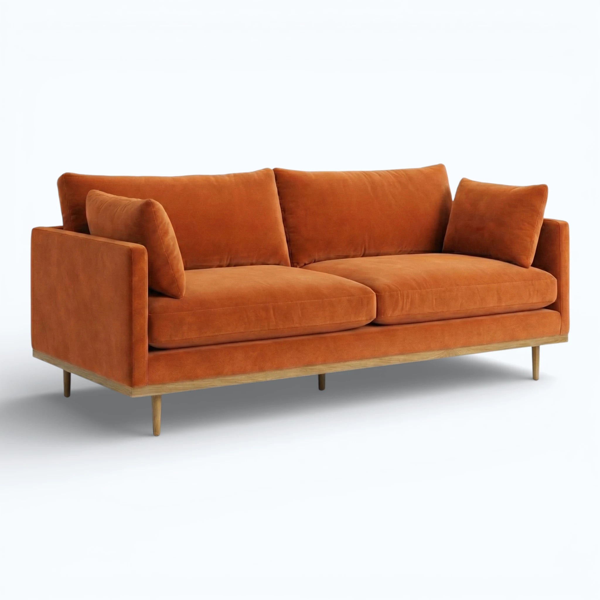 Sunset Velvet Blood Orange Sofa