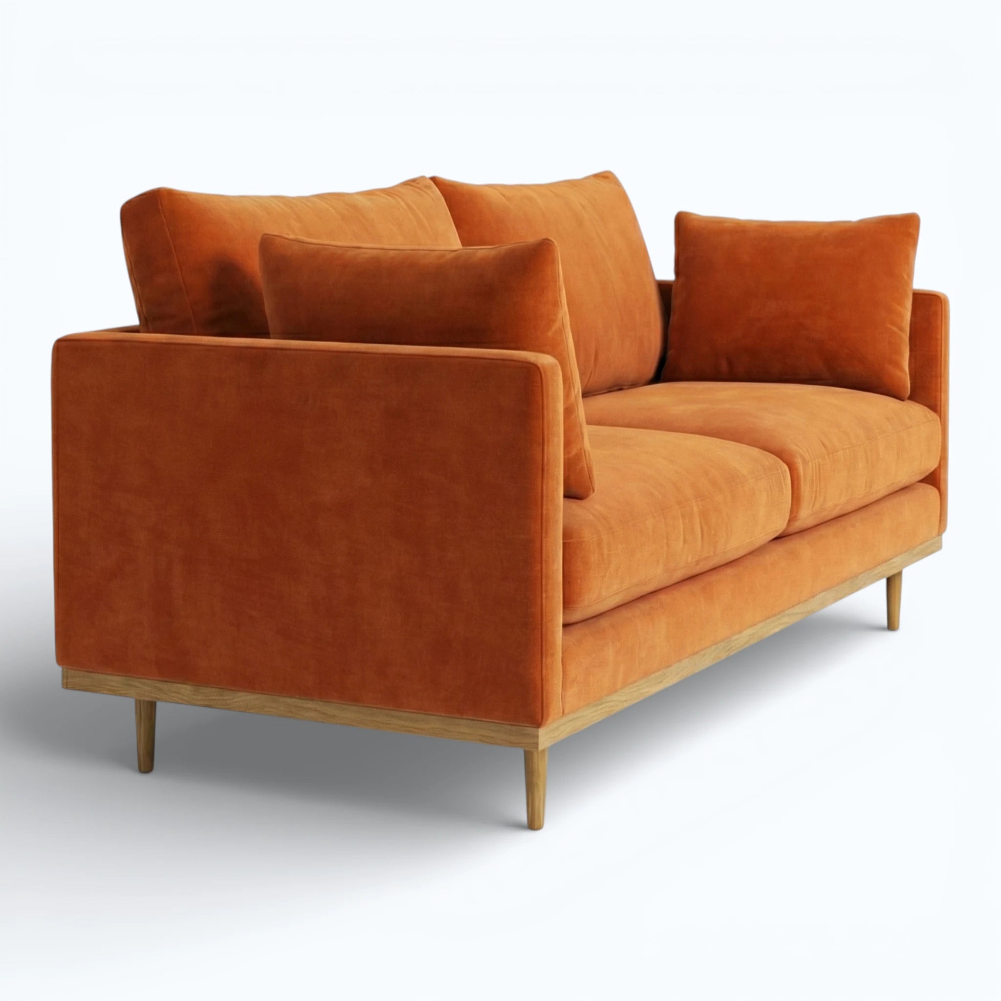 Sunset Velvet Blood Orange Sofa