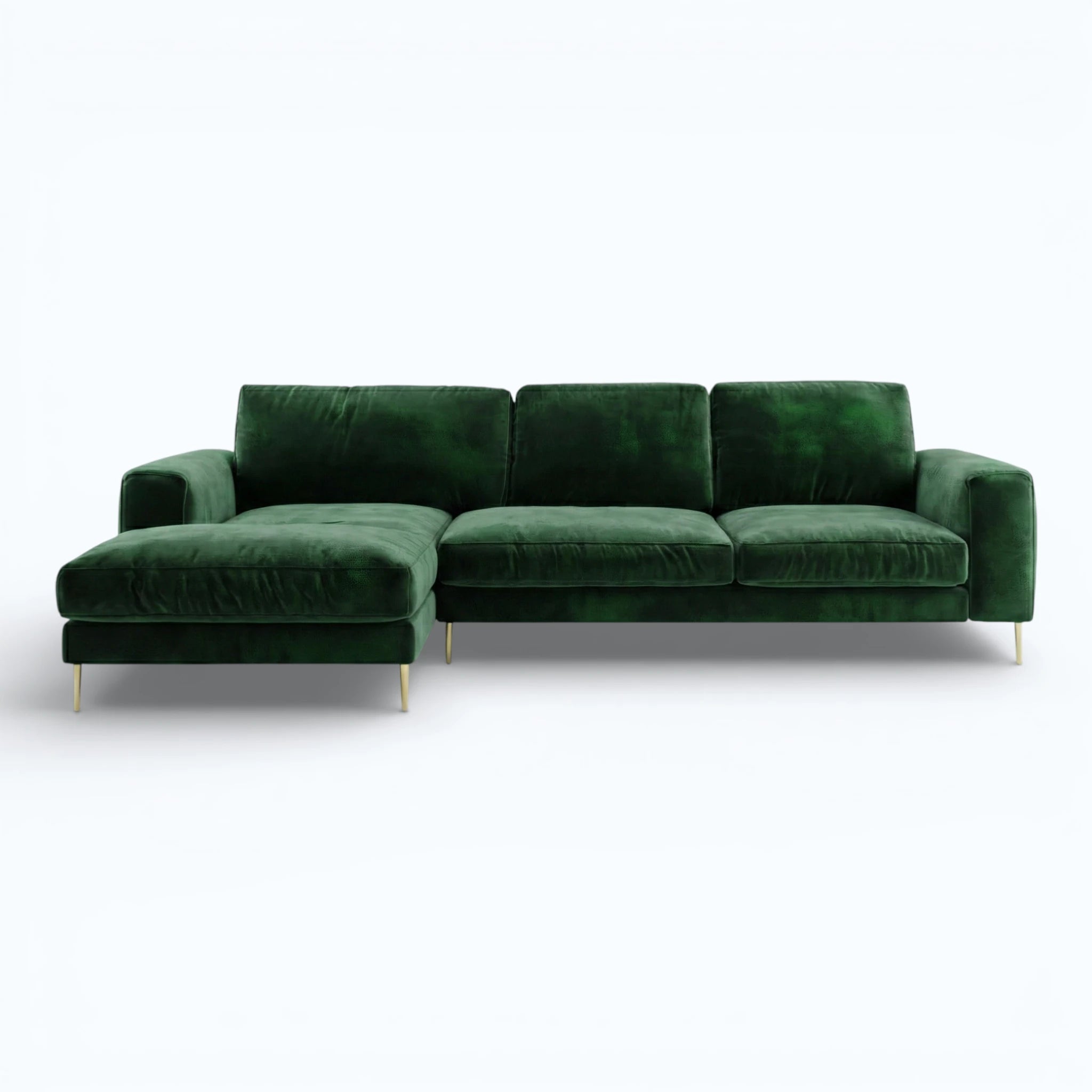 Viridian Velvet Chaise Sectional