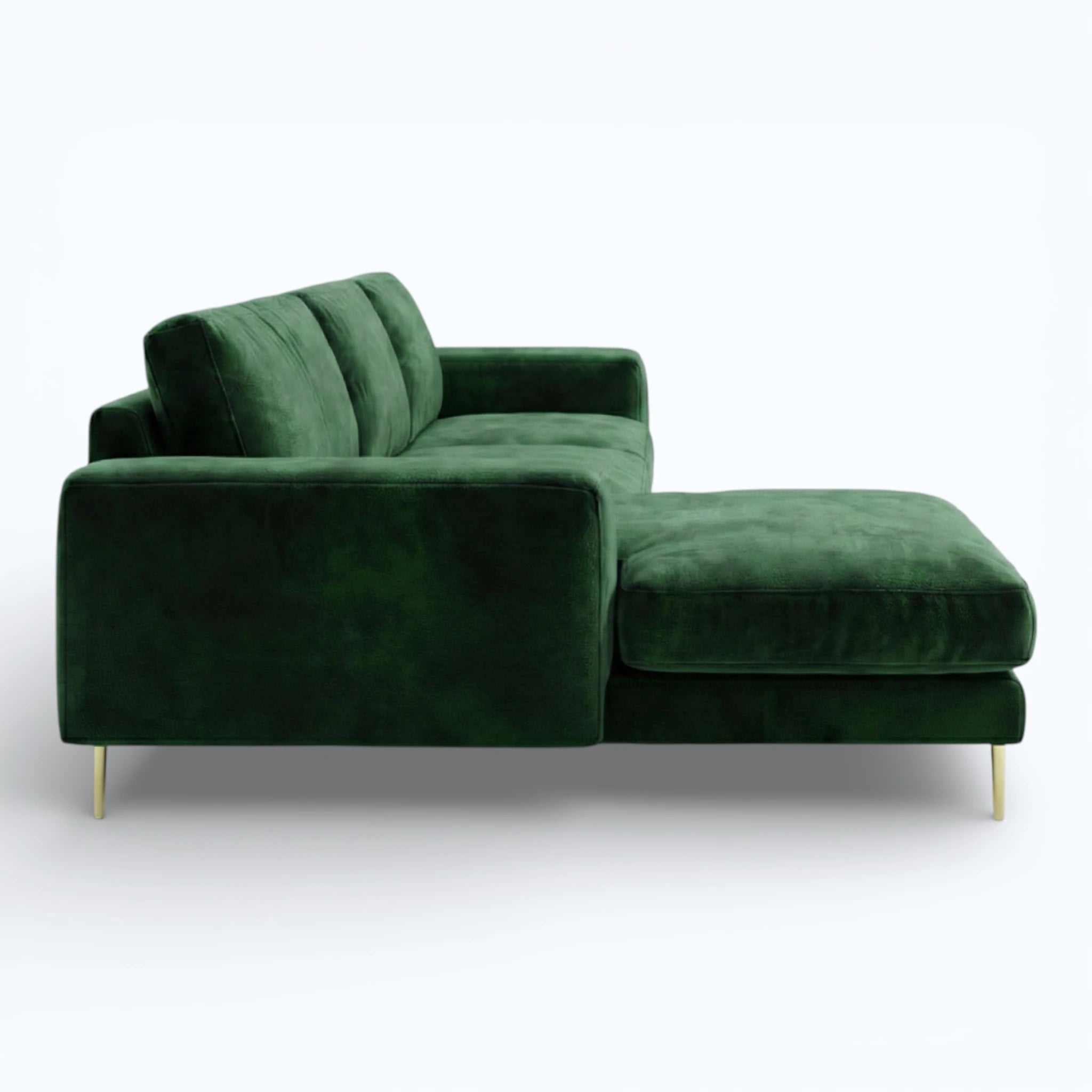 Viridian Velvet Chaise Sectional