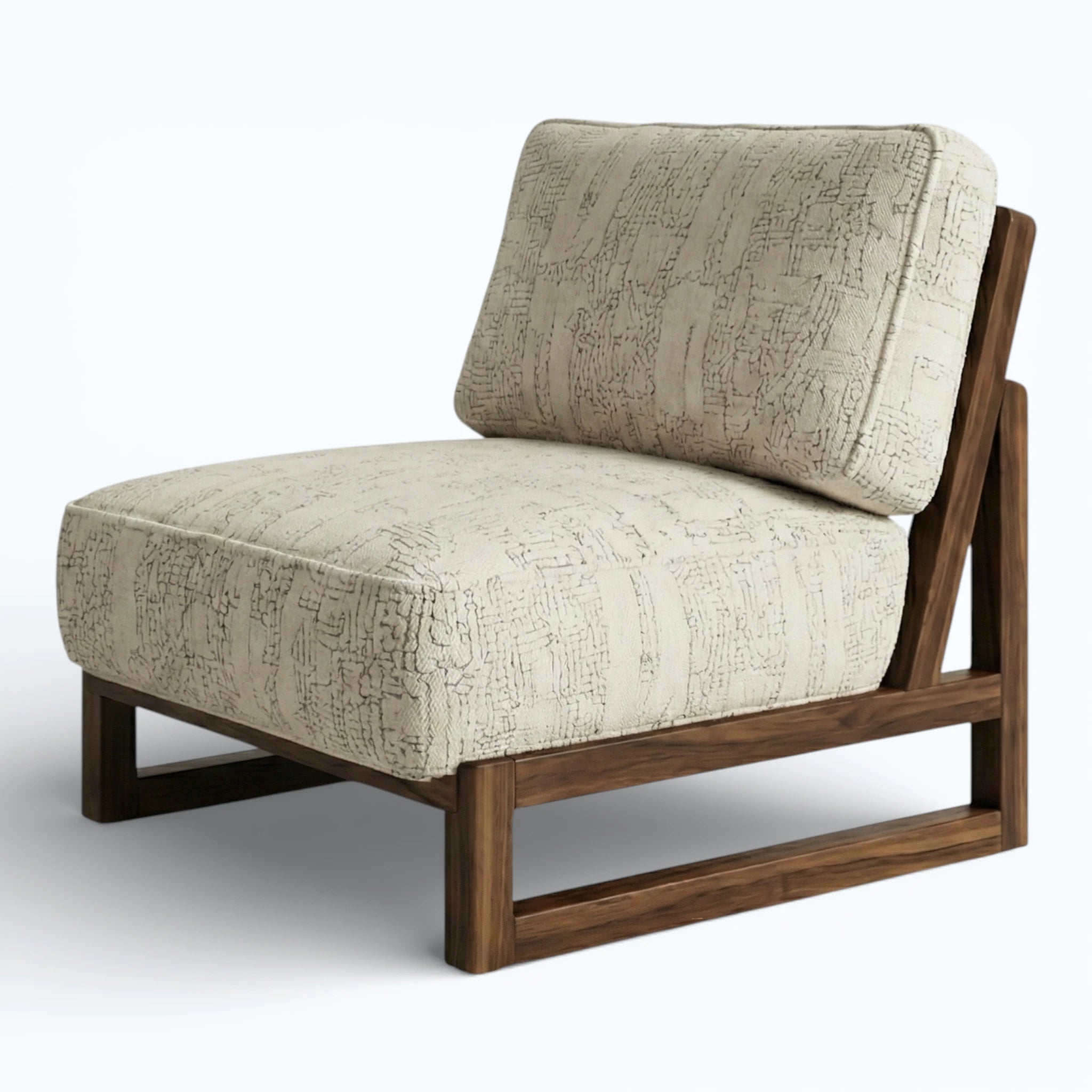 Kismet Armless Lounge Chair in Textured Oat