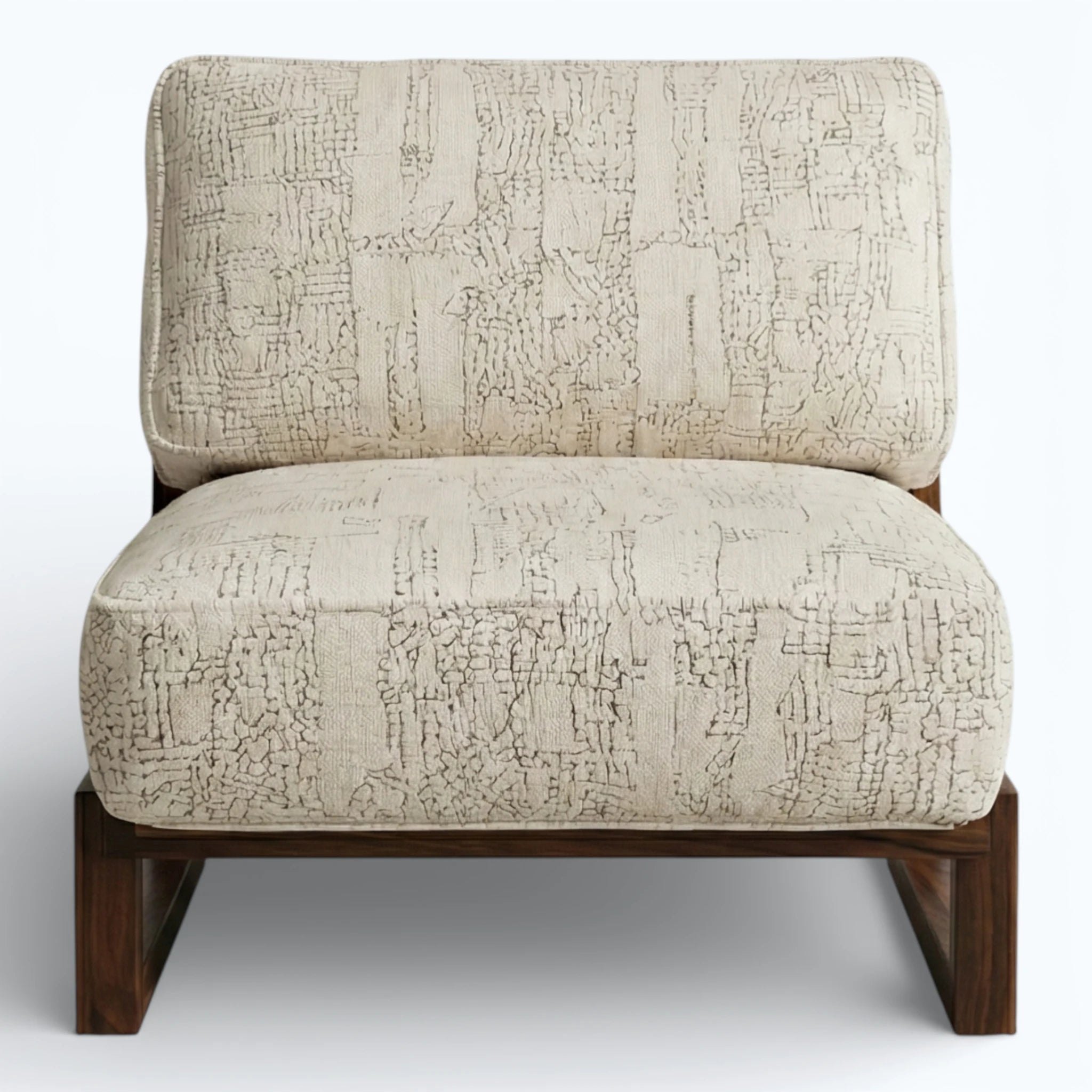 Kismet Armless Lounge Chair in Textured Oat