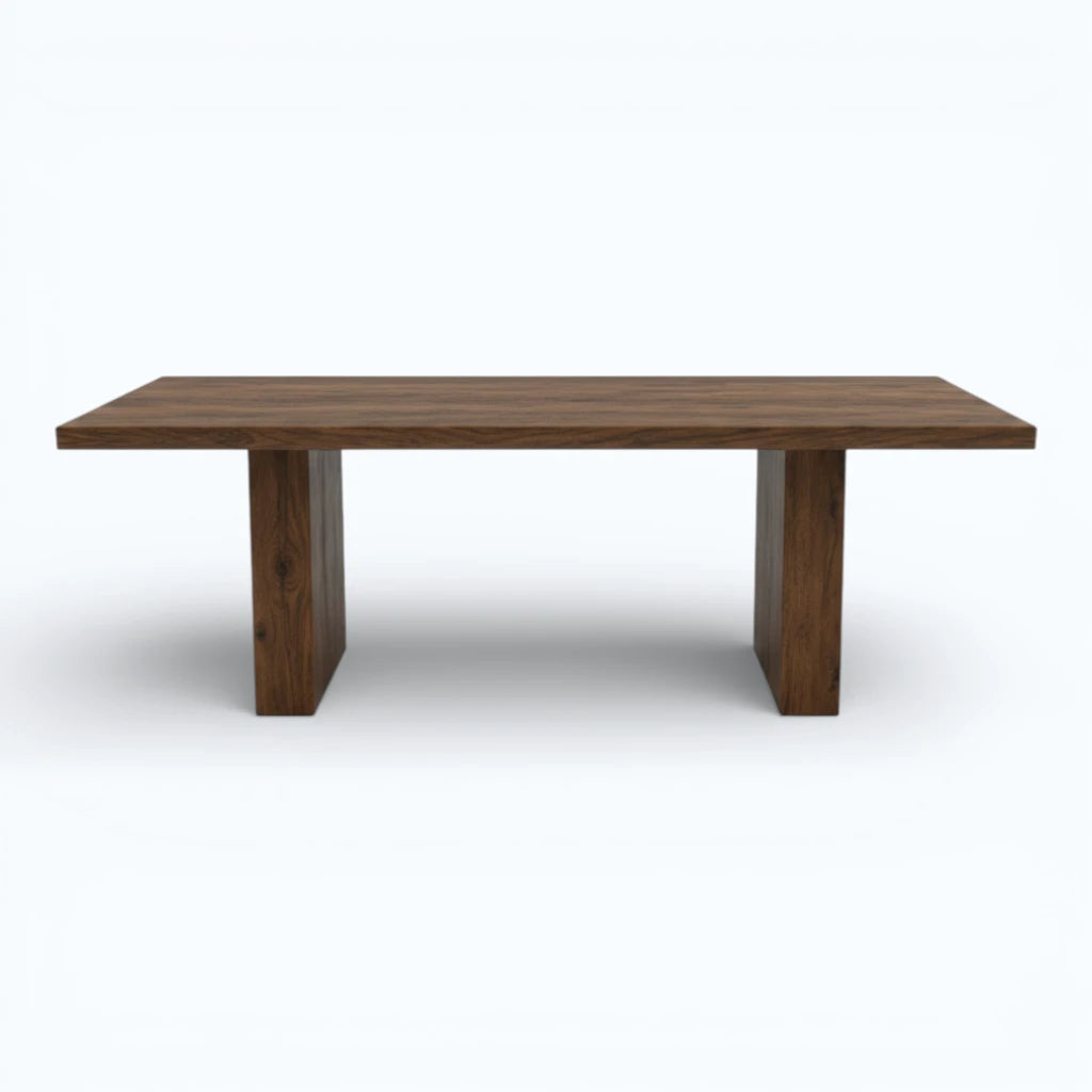Bodhi Block-Base Dining Table in Warm Acacia