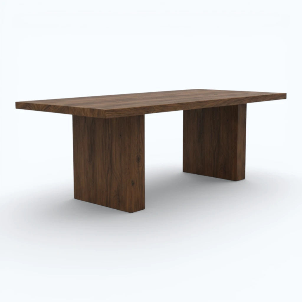 Bodhi Block-Base Dining Table in Warm Acacia