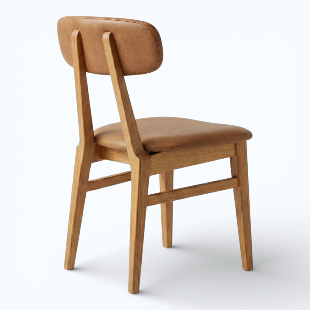 Soren Split-Back Dining Chair in Caramel Leather