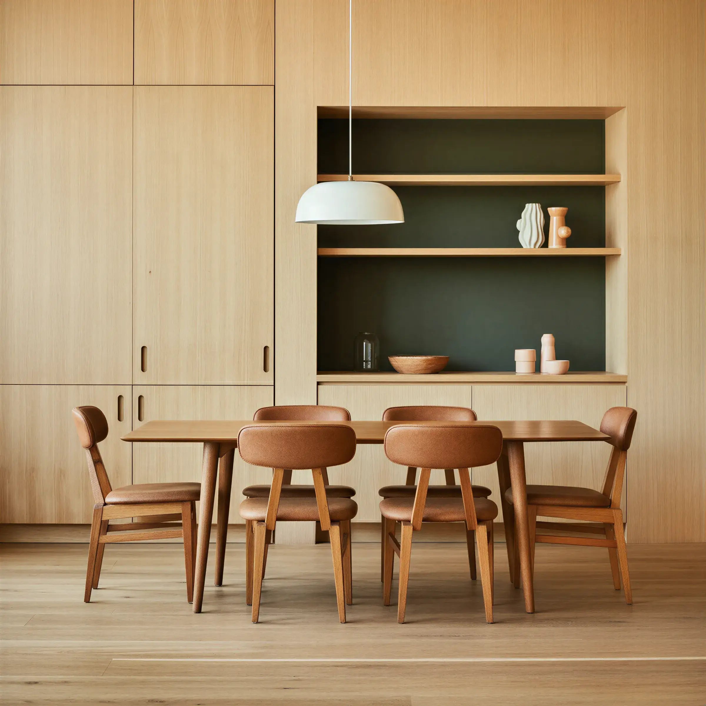 Soren Split-Back Dining Chair in Caramel Leather
