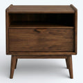 Elias Mid-Century Nightstand in Warm Walnut